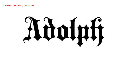 Adolph Old English Name Tattoo Designs