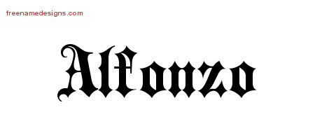 Alfonzo Old English Name Tattoo Designs