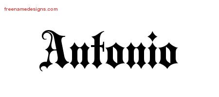 Antonio Old English Name Tattoo Designs