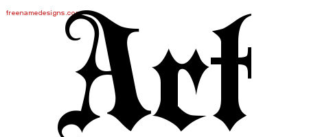 Art Old English Name Tattoo Designs