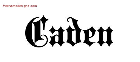 Caden Old English Name Tattoo Designs