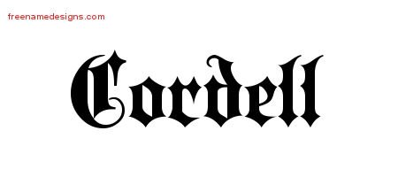 Cordell Old English Name Tattoo Designs