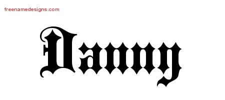 Danny Old English Name Tattoo Designs