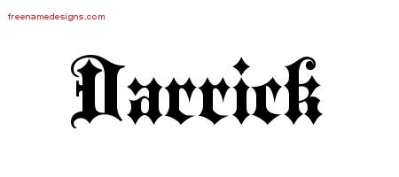 Darrick Old English Name Tattoo Designs
