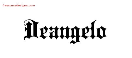 Deangelo Old English Name Tattoo Designs