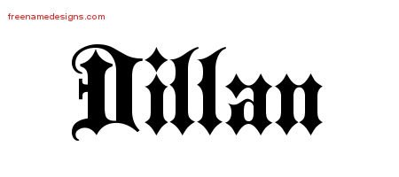 Dillan Old English Name Tattoo Designs