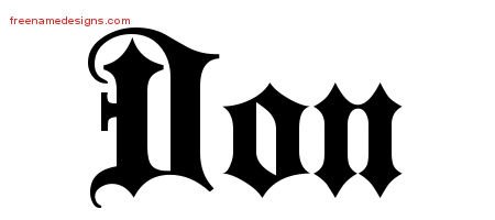 Don Old English Name Tattoo Designs