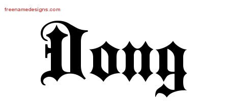Dong Old English Name Tattoo Designs