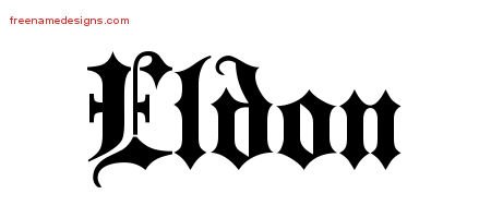 Eldon Old English Name Tattoo Designs
