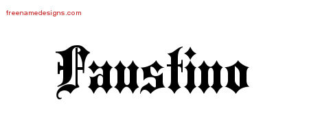 Faustino Old English Name Tattoo Designs