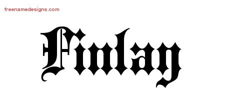 Finlay Old English Name Tattoo Designs