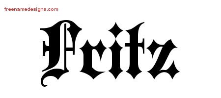 Fritz Old English Name Tattoo Designs