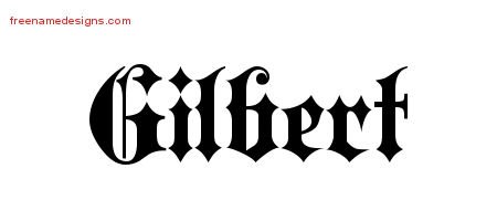 Gilbert Old English Name Tattoo Designs