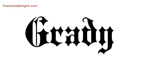 Grady Old English Name Tattoo Designs