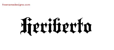 Heriberto Old English Name Tattoo Designs