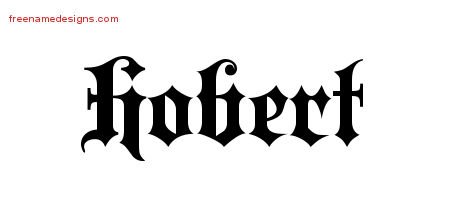 Hobert Old English Name Tattoo Designs