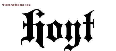 Hoyt Old English Name Tattoo Designs