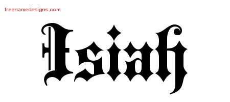 Isiah Old English Name Tattoo Designs
