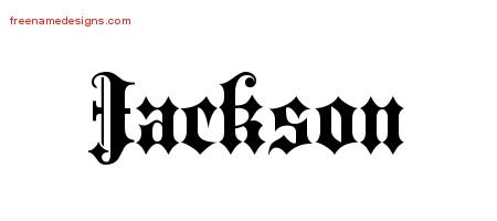 Jackson Old English Name Tattoo Designs