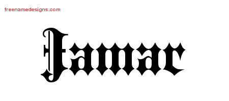 Jamar Old English Name Tattoo Designs