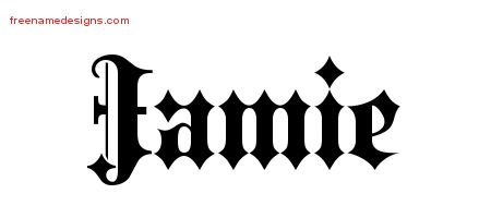 Jamie Old English Name Tattoo Designs