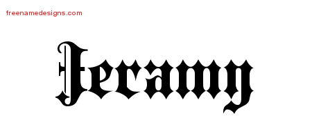 Jeramy Old English Name Tattoo Designs