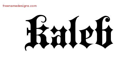 Kaleb Old English Name Tattoo Designs