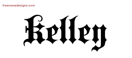Kelley Old English Name Tattoo Designs