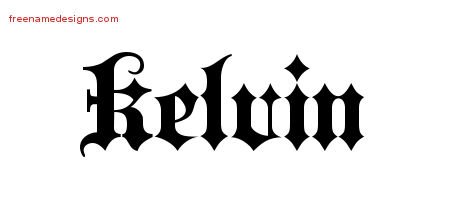 Kelvin Old English Name Tattoo Designs