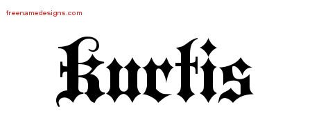 Kurtis Old English Name Tattoo Designs
