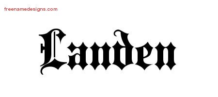 Landen Old English Name Tattoo Designs