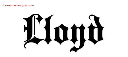Lloyd Old English Name Tattoo Designs