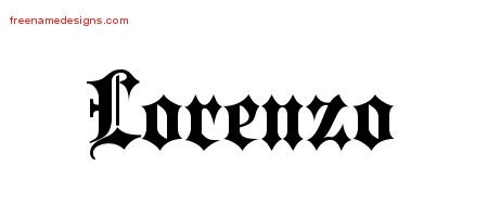 Lorenzo Old English Name Tattoo Designs