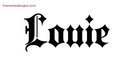 Louie Old English Name Tattoo Designs