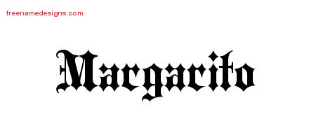 Margarito Old English Name Tattoo Designs