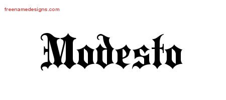 Modesto Old English Name Tattoo Designs