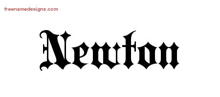 Newton Old English Name Tattoo Designs