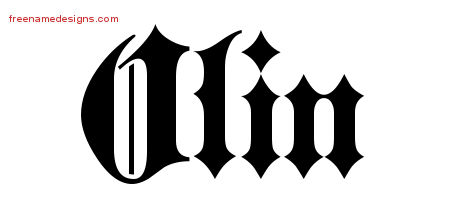 Olin Old English Name Tattoo Designs