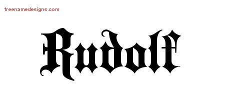 Rudolf Old English Name Tattoo Designs