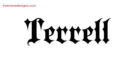 Terrell Old English Name Tattoo Designs