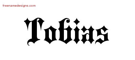 Tobias Old English Name Tattoo Designs