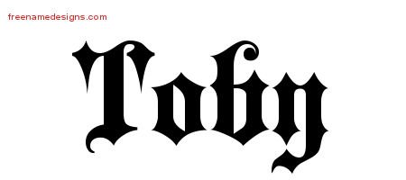 Toby Old English Name Tattoo Designs