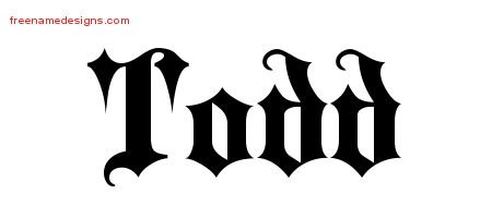 Todd Old English Name Tattoo Designs