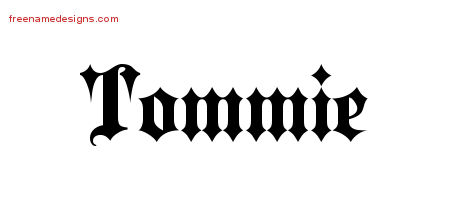Tommie Old English Name Tattoo Designs