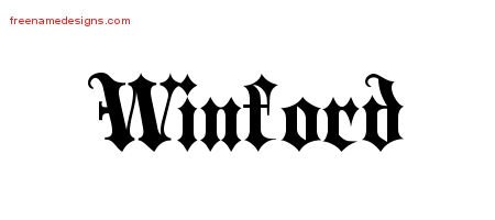 Winford Old English Name Tattoo Designs