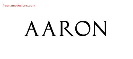 Aaron Regal Victorian Name Tattoo Designs