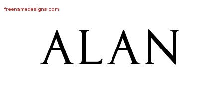 Alan Regal Victorian Name Tattoo Designs