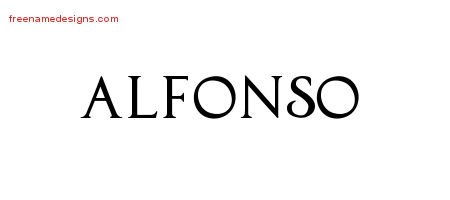 Alfonso Regal Victorian Name Tattoo Designs