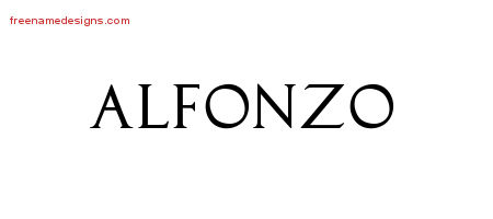 Alfonzo Regal Victorian Name Tattoo Designs