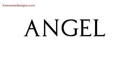 Angel Regal Victorian Name Tattoo Designs